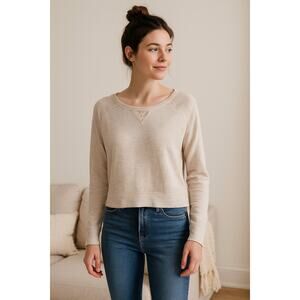 2/$30 Victoria’s Secret Lace Lightweight Sweater S Women’s Pullover Cream Top